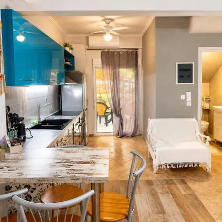 Apartment Turquoise Orchid Family With Veranda, Kallithea